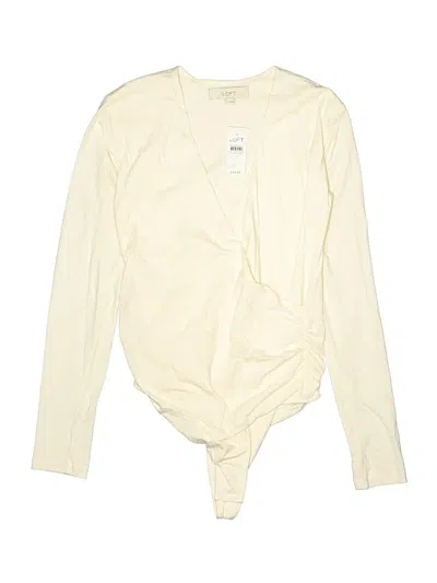 Pre-owned Ann Taylor Loft Bodysuit In Ivory