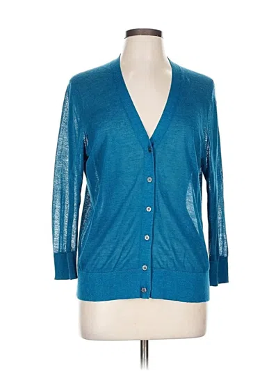 Pre-owned Ann Taylor Loft Cardigan Sweater In Blue