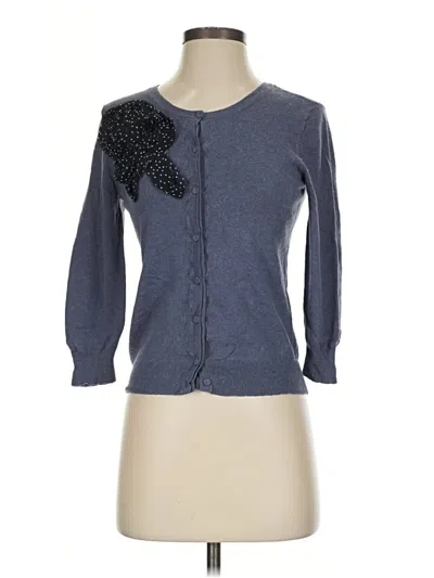 Pre-owned Ann Taylor Loft Cardigan Sweater In Blue