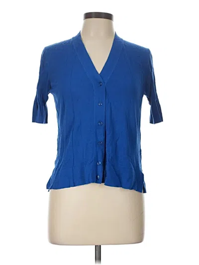 Pre-owned Ann Taylor Loft Cardigan Sweater In Blue