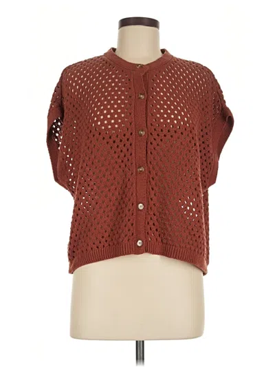 Pre-owned Ann Taylor Loft Cardigan Sweater In Brown