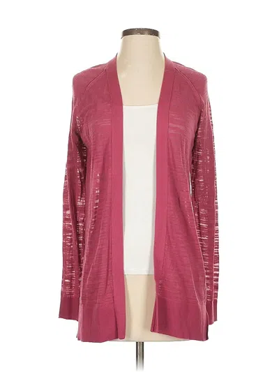 Pre-owned Ann Taylor Loft Cardigan Sweater In Burgundy