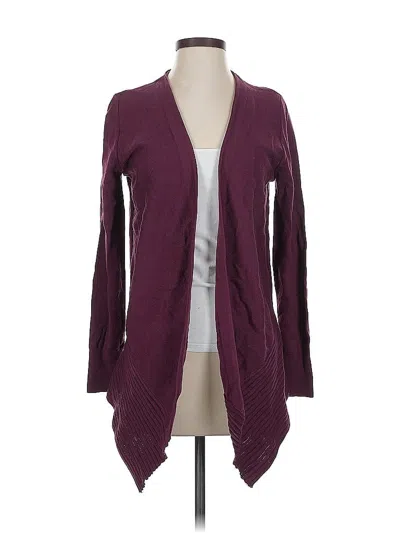 Pre-owned Ann Taylor Loft Cardigan Sweater In Burgundy