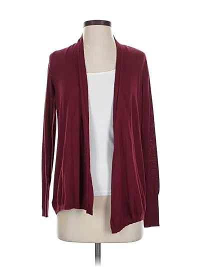 Pre-owned Ann Taylor Loft Cardigan Sweater In Burgundy