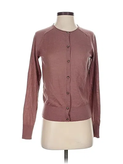 Pre-owned Ann Taylor Loft Cardigan Sweater In Burgundy