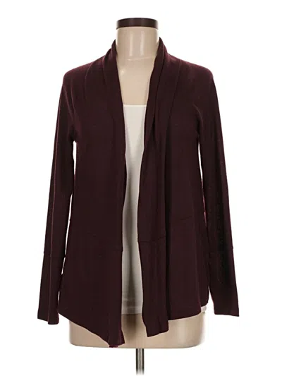 Pre-owned Ann Taylor Loft Cardigan Sweater In Burgundy