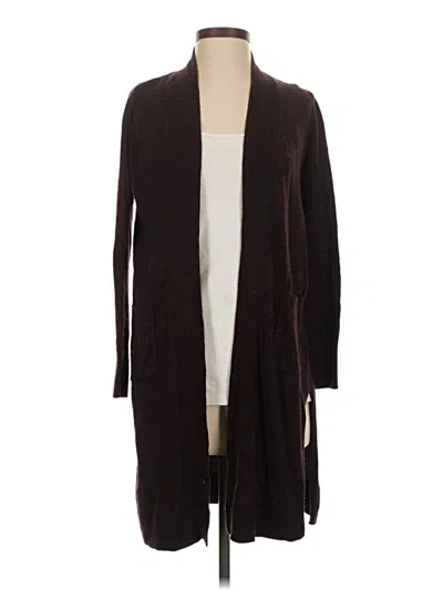 Pre-owned Ann Taylor Loft Cardigan Sweater In Burgundy