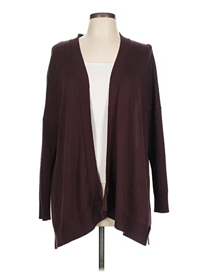 Pre-owned Ann Taylor Loft Cardigan Sweater In Burgundy