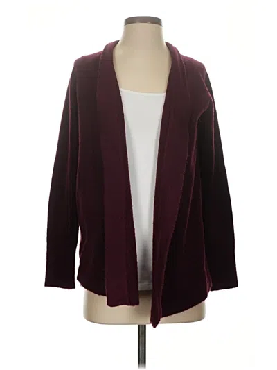 Pre-owned Ann Taylor Loft Cardigan Sweater In Burgundy