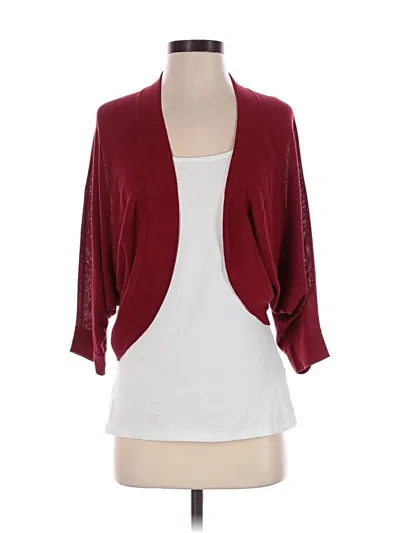 Pre-owned Ann Taylor Loft Cardigan Sweater In Burgundy