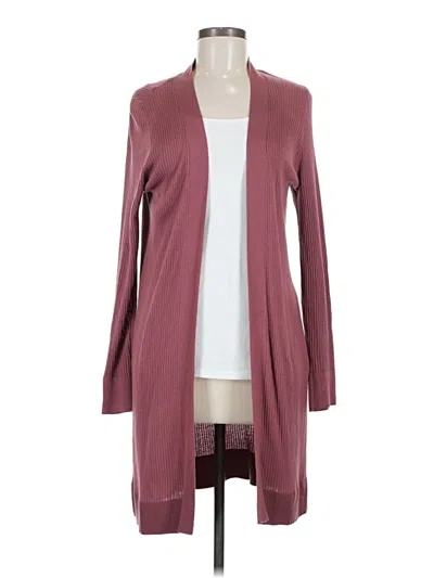 Pre-owned Ann Taylor Loft Cardigan Sweater In Burgundy