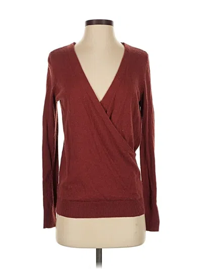 Pre-owned Ann Taylor Loft Cardigan Sweater In Burgundy