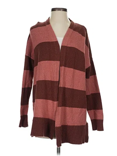 Pre-owned Ann Taylor Loft Cardigan Sweater In Burgundy