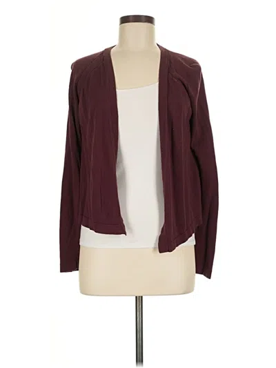 Pre-owned Ann Taylor Loft Cardigan Sweater In Burgundy