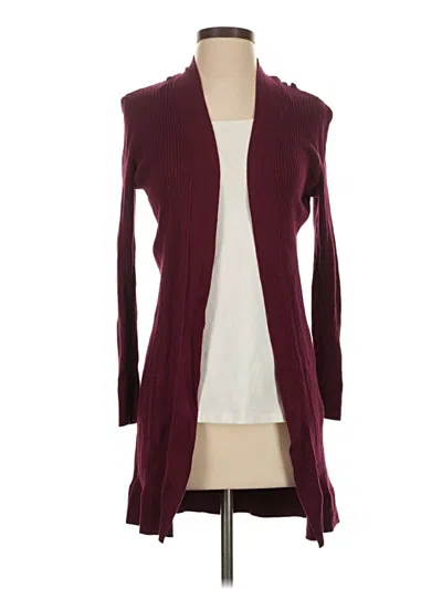 Pre-owned Ann Taylor Loft Cardigan Sweater In Burgundy