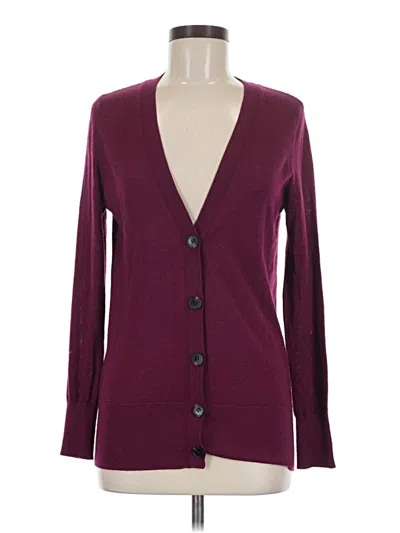 Pre-owned Ann Taylor Loft Cardigan Sweater In Burgundy
