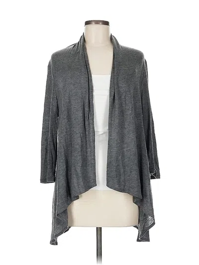 Pre-owned Ann Taylor Loft Cardigan Sweater In Gray
