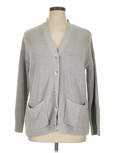 Pre-owned Ann Taylor Loft Cardigan Sweater In Gray