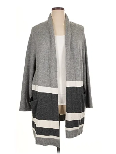 Pre-owned Ann Taylor Loft Cardigan Sweater In Gray