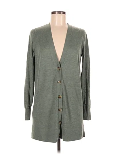 Pre-owned Ann Taylor Loft Cardigan Sweater In Green