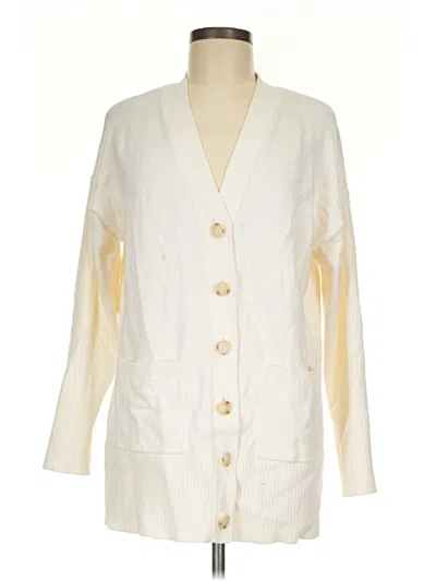 Pre-owned Ann Taylor Loft Cardigan Sweater In Ivory