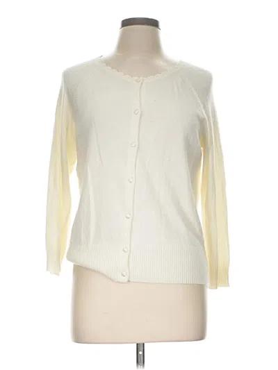 Pre-owned Ann Taylor Loft Cardigan Sweater In Ivory