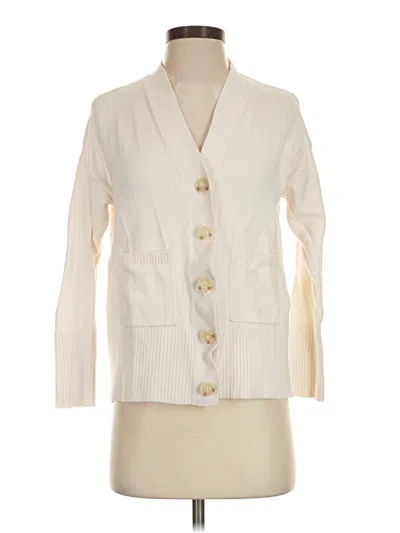 Pre-owned Ann Taylor Loft Cardigan Sweater In Ivory