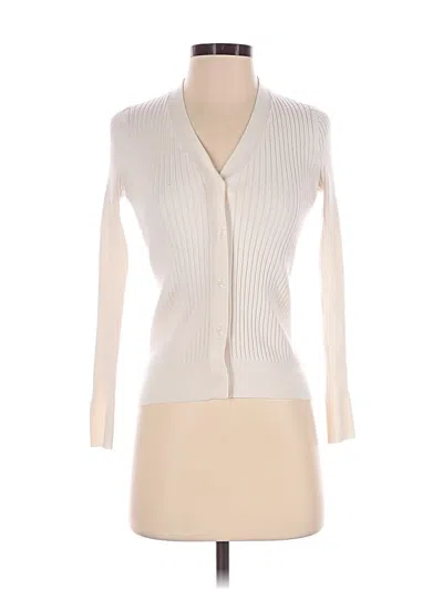 Pre-owned Ann Taylor Loft Cardigan Sweater In Ivory