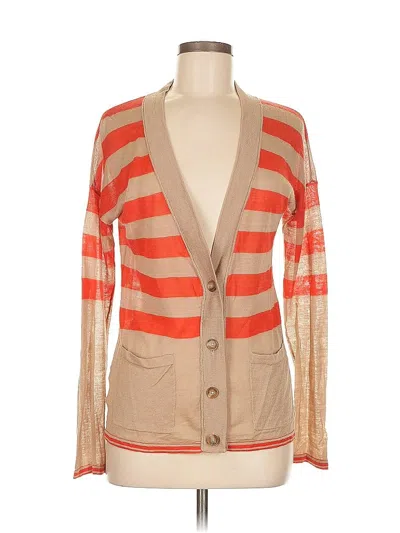 Pre-owned Ann Taylor Loft Cardigan Sweater In Orange