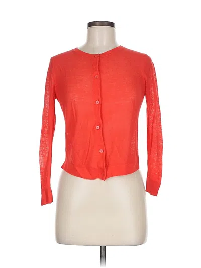 Pre-owned Ann Taylor Loft Cardigan Sweater In Orange