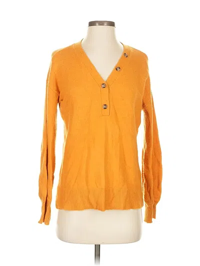 Pre-owned Ann Taylor Loft Cardigan Sweater In Orange