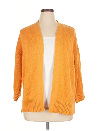 Pre-owned Ann Taylor Loft Cardigan Sweater In Orange