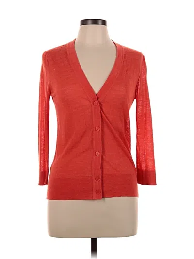 Pre-owned Ann Taylor Loft Cardigan Sweater In Orange