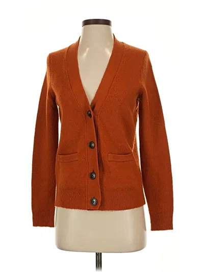 Pre-owned Ann Taylor Loft Cardigan Sweater In Orange