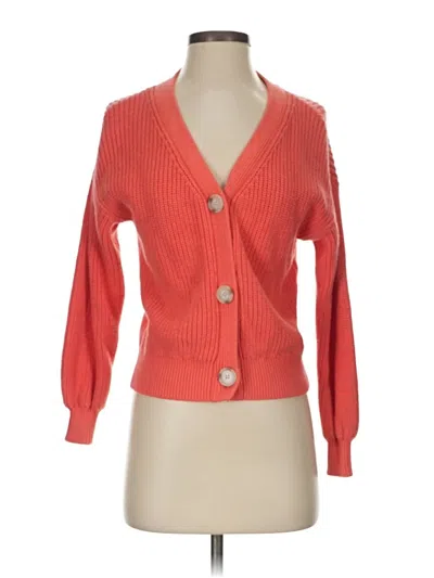 Pre-owned Ann Taylor Loft Cardigan Sweater In Orange