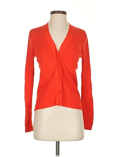 Pre-owned Ann Taylor Loft Cardigan Sweater In Orange