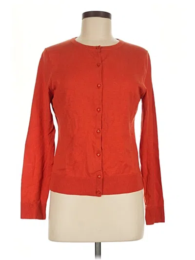 Pre-owned Ann Taylor Loft Cardigan Sweater In Orange