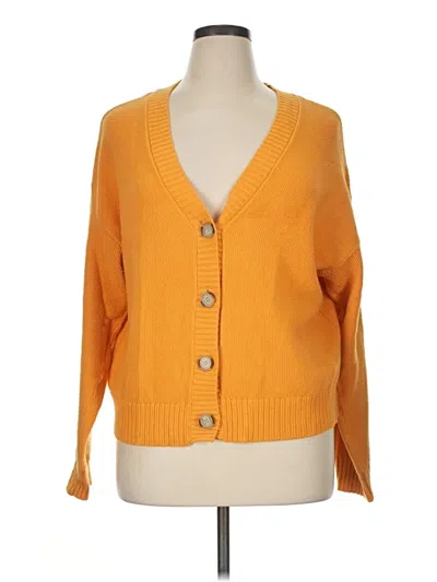 Pre-owned Ann Taylor Loft Cardigan Sweater In Orange