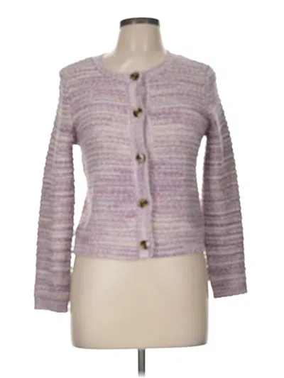 Pre-owned Ann Taylor Loft Cardigan Sweater In Purple