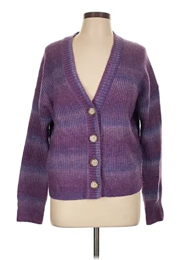 Pre-owned Ann Taylor Loft Cardigan Sweater In Purple