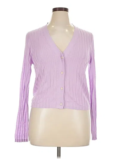Pre-owned Ann Taylor Loft Cardigan Sweater In Purple