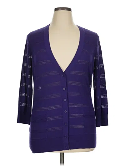 Pre-owned Ann Taylor Loft Cardigan Sweater In Purple