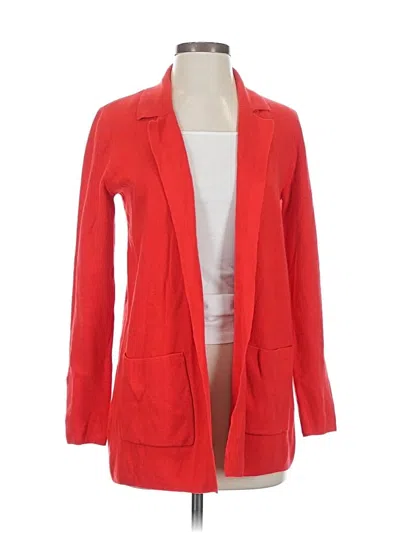 Pre-owned Ann Taylor Loft Cardigan Sweater In Red