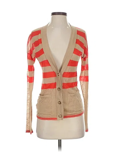 Pre-owned Ann Taylor Loft Cardigan Sweater In Red