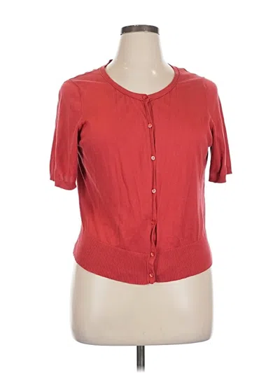 Pre-owned Ann Taylor Loft Cardigan Sweater In Red