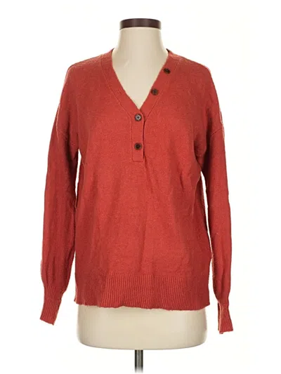 Pre-owned Ann Taylor Loft Cardigan Sweater In Red