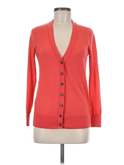 Pre-owned Ann Taylor Loft Cardigan Sweater In Red