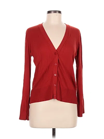 Pre-owned Ann Taylor Loft Cardigan Sweater In Red