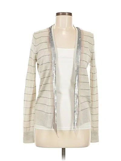 Pre-owned Ann Taylor Loft Cardigan Sweater In Silver