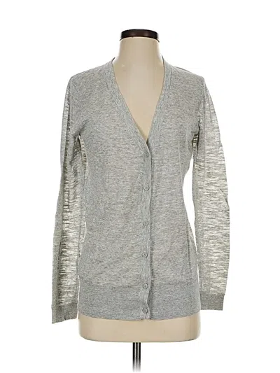 Pre-owned Ann Taylor Loft Cardigan Sweater In Silver